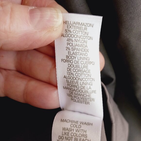 Liz Claiborne Gray Swing Jacket Vintage Fully Lined, Pockets Size Large - Picture 11 of 11